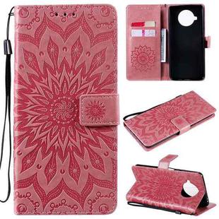 For Xiaomi Mi 10T Lite 5G Sun Embossing Pattern Horizontal Flip Leather Case with Card Slot & Holder & Wallet & Lanyard(Pink)
