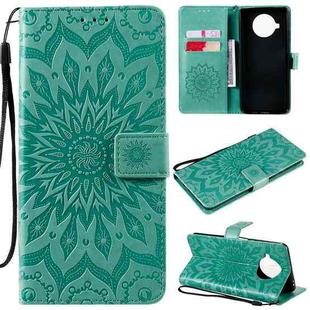 For Xiaomi Mi 10T Lite 5G Sun Embossing Pattern Horizontal Flip Leather Case with Card Slot & Holder & Wallet & Lanyard(Green)