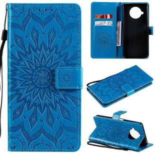 For Xiaomi Mi 10T Lite 5G Sun Embossing Pattern Horizontal Flip Leather Case with Card Slot & Holder & Wallet & Lanyard(Blue)