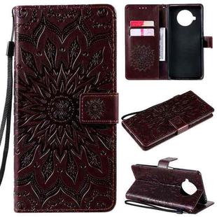 For Xiaomi Mi 10T Lite 5G Sun Embossing Pattern Horizontal Flip Leather Case with Card Slot & Holder & Wallet & Lanyard(Brown)