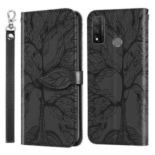 For Huawei P smart 2020 Life of Tree Embossing Pattern Horizontal Flip Leather Case with Holder & Card Slot & Wallet & Photo Frame & Lanyard(Black)
