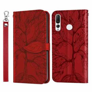 For Huawei P smart Z Life of Tree Embossing Pattern Horizontal Flip Leather Case with Holder & Card Slot & Wallet & Photo Frame & Lanyard(Red)