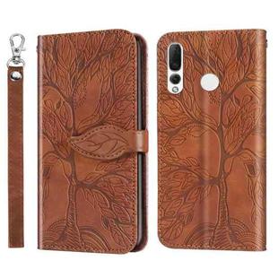 For Huawei P smart Z Life of Tree Embossing Pattern Horizontal Flip Leather Case with Holder & Card Slot & Wallet & Photo Frame & Lanyard(Brown)