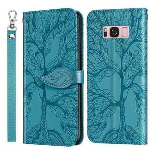 For Samsung Galaxy S8 Life of Tree Embossing Pattern Horizontal Flip Leather Case with Holder & Card Slot & Wallet & Photo Frame & Lanyard(Lake Blue)