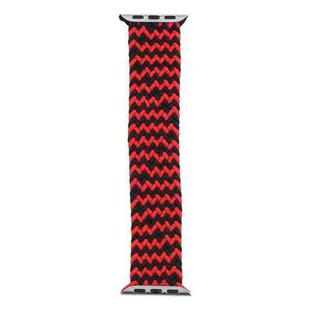 Mixed Color Nylon Braided Single Loop Watch Band For Apple Watch Series 8&7 41mm / SE 2&6&SE&5&4 40mm / 3&2&1 38mm, Size:S(Red Black)