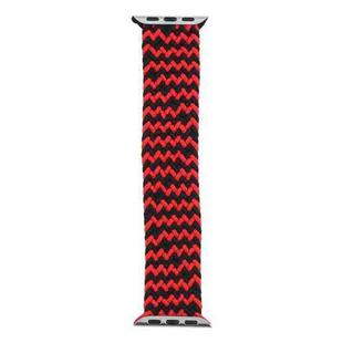 Mixed Color Nylon Braided Single Loop Watch Band For Apple Watch Series 8&7 41mm / SE 2&6&SE&5&4 40mm / 3&2&1 38mm, Size:L(Red Black)