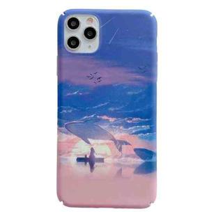 Water Stick Style Hard Protective Cas For iPhone 11 Pro Max(Sea Moon)