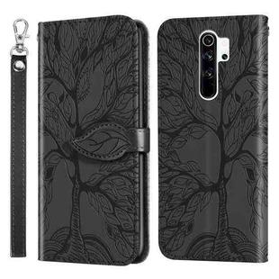 For Xiaomi Poco M2 Life of Tree Embossing Pattern Horizontal Flip Leather Case with Holder & Card Slot & Wallet & Photo Frame & Lanyard(Black)