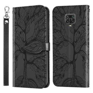 For Xiaomi Poco M2 Pro Life of Tree Embossing Pattern Horizontal Flip Leather Case with Holder & Card Slot & Wallet & Photo Frame & Lanyard(Black)