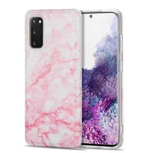 For Samsung Galaxy S20 TPU Glossy Marble Pattern IMD Protective Case(Light Pink)