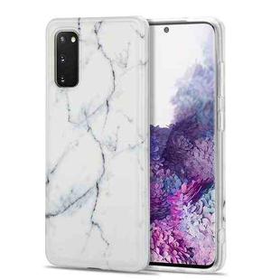 For Samsung Galaxy S20 TPU Glossy Marble Pattern IMD Protective Case(White)