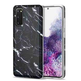 For Samsung Galaxy S20 TPU Glossy Marble Pattern IMD Protective Case(Black)