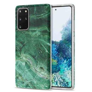 For Samsung Galaxy S20+ TPU Glossy Marble Pattern IMD Protective Case(Emerald Green)