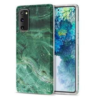 For Samsung Galaxy S20 FE TPU Glossy Marble Pattern IMD Protective Case(Emerald Green)