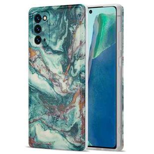 For Samsung Galaxy Note20 TPU Gilt Marble Pattern Protective Case(Green)