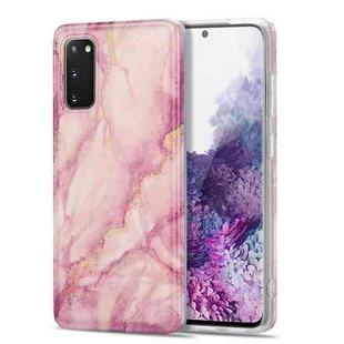 For Samsung Galaxy S20 TPU Gilt Marble Pattern Protective Case(Pink)