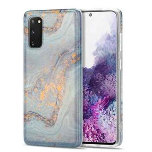 For Samsung Galaxy S20 TPU Gilt Marble Pattern Protective Case(Light Blue)