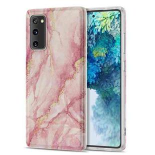 For Samsung Galaxy S20 FE TPU Gilt Marble Pattern Protective Case(Pink)