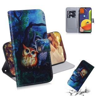 For Galaxy A50s Painting Pattern Coloured Drawing Horizontal Flip Leather Case with Holder & Card Slots & Wallet(Oil Painting Owl)