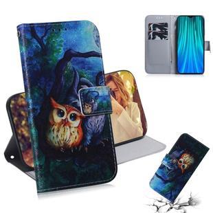 For Xiaomi Redmi Note 8 Pro Painting Pattern Coloured Drawing Horizontal Flip Leather Case with Holder & Card Slots & Wallet(Oil Painting Owl)