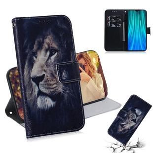 For Xiaomi Redmi Note 8 Pro Painting Pattern Coloured Drawing Horizontal Flip Leather Case with Holder & Card Slots & Wallet(Lion)