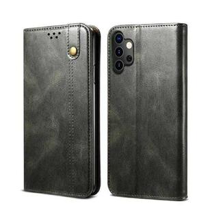 For Samsung Galaxy A32 5G Simple Wax Crazy Horse Texture Horizontal Flip Leather Case with Card Slots & Wallet(Dark Green)