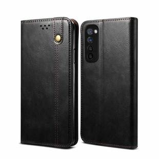 For Samsung Galaxy A72 5G / 4G Simple Wax Crazy Horse Texture Horizontal Flip Leather Case with Card Slots & Wallet(Black)