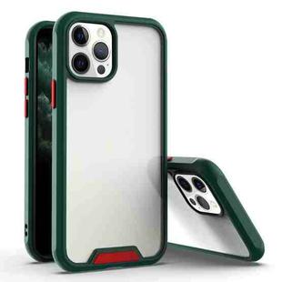 For iPhone 11 Pro Max Bright Shield PC + TPU Protective Case (Dark Green + Orange)