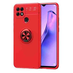For OPPO A15s Metal Ring Holder 360 Degree Rotating TPU Case(Red)