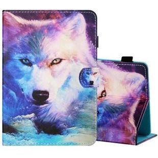 For 7 inch Tablet PC Universal Sewing Thread Horizontal Painted Flat Leather Case with Pen Cover & Anti Skid Strip & Card Slot & Holder(Wolf)