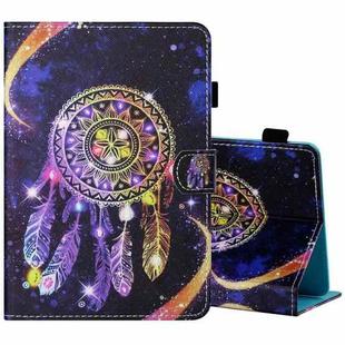 For 7 inch Tablet PC Universal Sewing Thread Horizontal Painted Flat Leather Case with Pen Cover & Anti Skid Strip & Card Slot & Holder(Starry Sky Wind Chimes)
