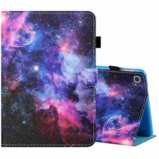 For Samsung Galaxy Tab A 10.1 (2019) T510 / T515 Sewing Thread Horizontal Painted Flat Leather Case with Pen Cover & Anti Skid Strip & Card Slot & Holder(Starry Sky)