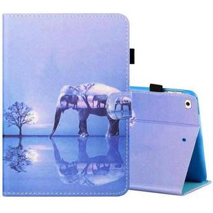 Sewing Thread Horizontal Painted Flat Leather Case with Pen Cover & Anti Skid Strip & Card Slot & Holder & Sleep / Wake-up Function For iPad Air(Tree And Elephant)