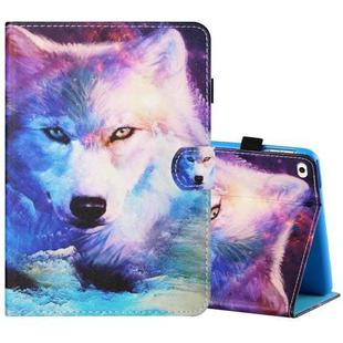 Sewing Thread Horizontal Painted Flat Leather Case with Pen Cover & Anti Skid Strip & Card Slot & Holder & Sleep / Wake-up Function For iPad Air 2(Wolf)
