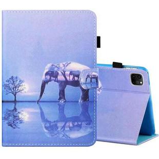 Sewing Thread Horizontal Painted Flat Leather Case with Pen Cover & Anti Skid Strip & Card Slot & Holder & Sleep / Wake-up Function For iPad Air 2022 / 2020 10.9(Tree And Elephant)