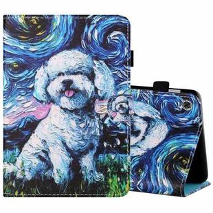 For Lenovo Tab FHD M10 Plus X606F Sewing Thread Horizontal Painted Flat Leather Case with Pen Cover & Anti Skid Strip & Card Slot & Holder & Sleep / Wake-up Function(Oil Painting Dog)