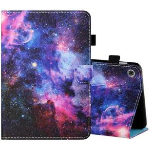 For Lenovo Tab FHD M10 Plus X606F Sewing Thread Horizontal Painted Flat Leather Case with Pen Cover & Anti Skid Strip & Card Slot & Holder & Sleep / Wake-up Function(Starry Sky)