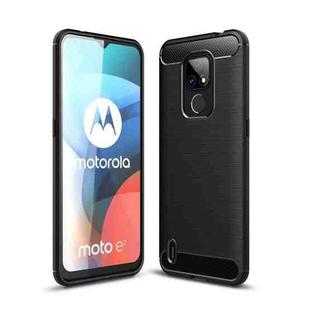 For Motorola Moto E7 (2020) Brushed Texture Carbon Fiber TPU Case(Black)