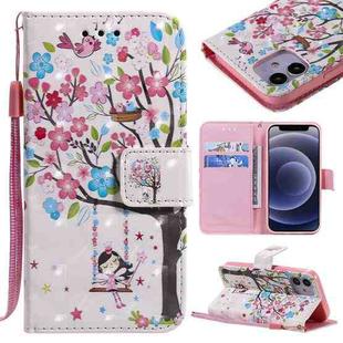 For iPhone 12 mini 3D Painting Horizontal Flip Leather Case with Holder & Card Slot & Lanyard (Girl Under The Tree)