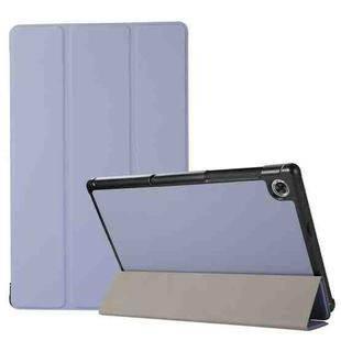 For Lenovo Tab M10 HD (X306) 3-folding Skin Texture Horizontal Flip TPU + PU Leather Case with Holder(Lavender Grey)