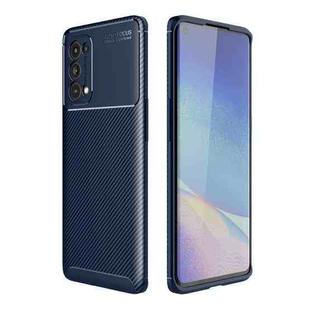 For OPPO Reno5 Pro 5G Carbon Fiber Texture Shockproof TPU Case(Blue)
