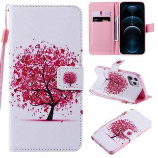 For iPhone 12 Pro Max Painting Horizontal Flip Leather Case with Holder & Card Slot & Lanyard(Colorful Tree)