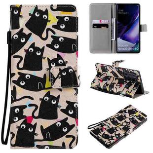 For Samsung Galaxy Note 20 Ultra Painting Horizontal Flip Leather Case with Holder & Card Slot & Lanyard(Cat)