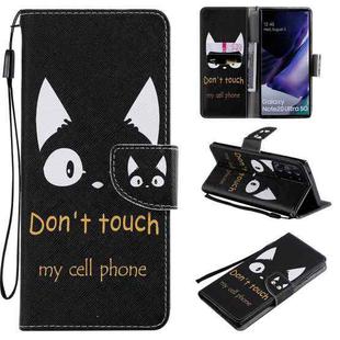 For Samsung Galaxy Note 20 Ultra Painting Horizontal Flip Leather Case with Holder & Card Slot & Lanyard(Cat Ears)
