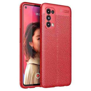 For OPPO Reno5 5G Litchi Texture TPU Shockproof Case(Red)