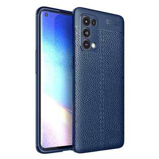 For OPPO Reno5 Pro 5G Litchi Texture TPU Shockproof Case(Navy Blue)