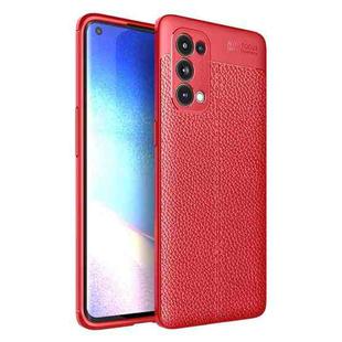 For OPPO Reno5 Pro 5G Litchi Texture TPU Shockproof Case(Red)