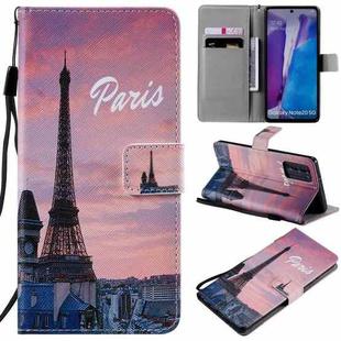 For Samsung Galaxy Note 20 Painting Horizontal Flip Leather Case with Holder & Card Slot & Lanyard(Eiffel Tower)