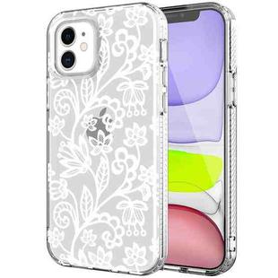 For iPhone 12 mini Shockproof Electroplating IMD Protective Case (GWL024BL Lace Flower)