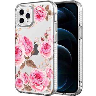 Shockproof Electroplating IMD Protective Case For iPhone 12 Pro Max(GWL004BL Flower)